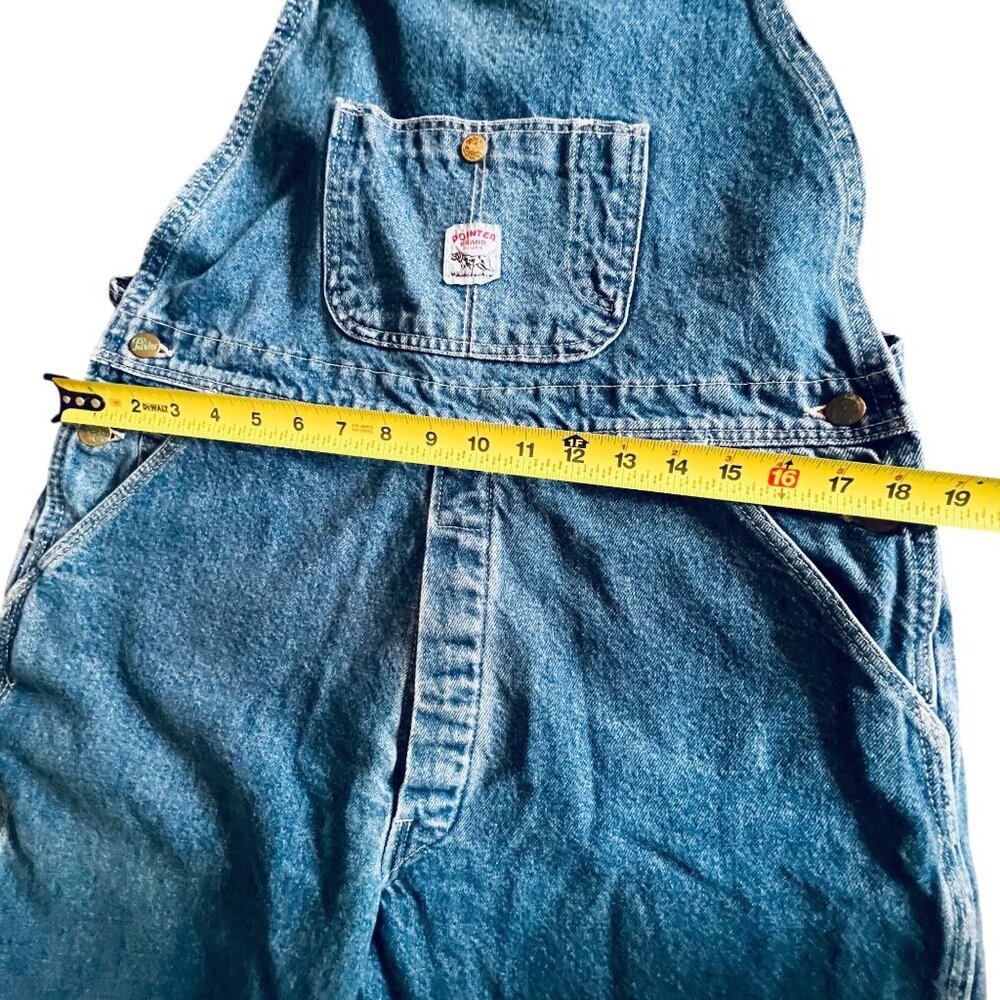 Vtg Pointer Denim Bib Overalls USA Size 36 Workwear Straight Leg Farmer 18916 - Picture 15 of 16